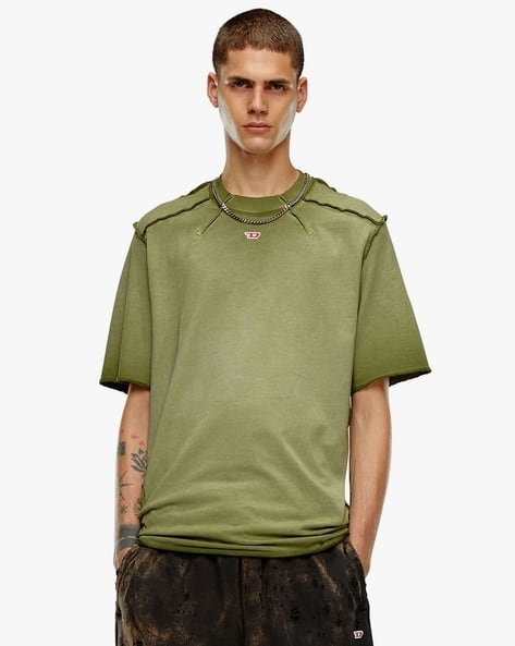 DIESEL T-ERIE-N Ｔシャツ DIESEL T-ERIE-N | Military green Men's T-shirt | YOOX