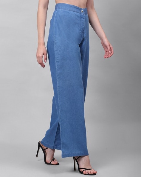 Shop Frame Le Palazzo High-Rise Cropped Wide-Leg Jeans | Saks Fifth Avenue