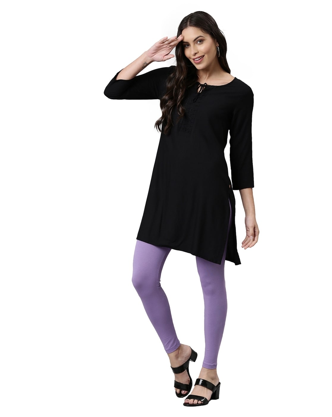 Buy Purple Leggings for Women by GO COLORS Online