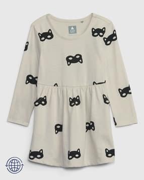 Printed Organic Cotton A-Line Dress-image-49