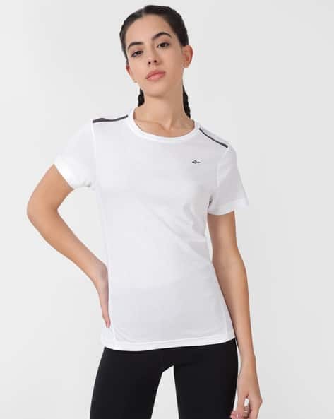Reebok Women Logo Print Regular Fit Crew-Neck T-Shirt