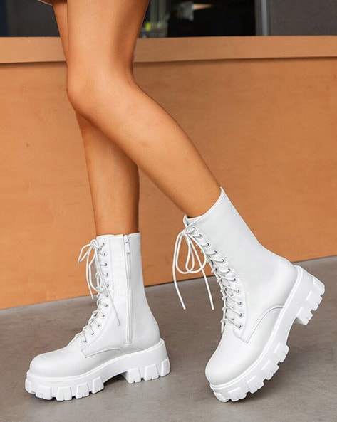 Buy White Boots for Women by DIFEET Online Ajio