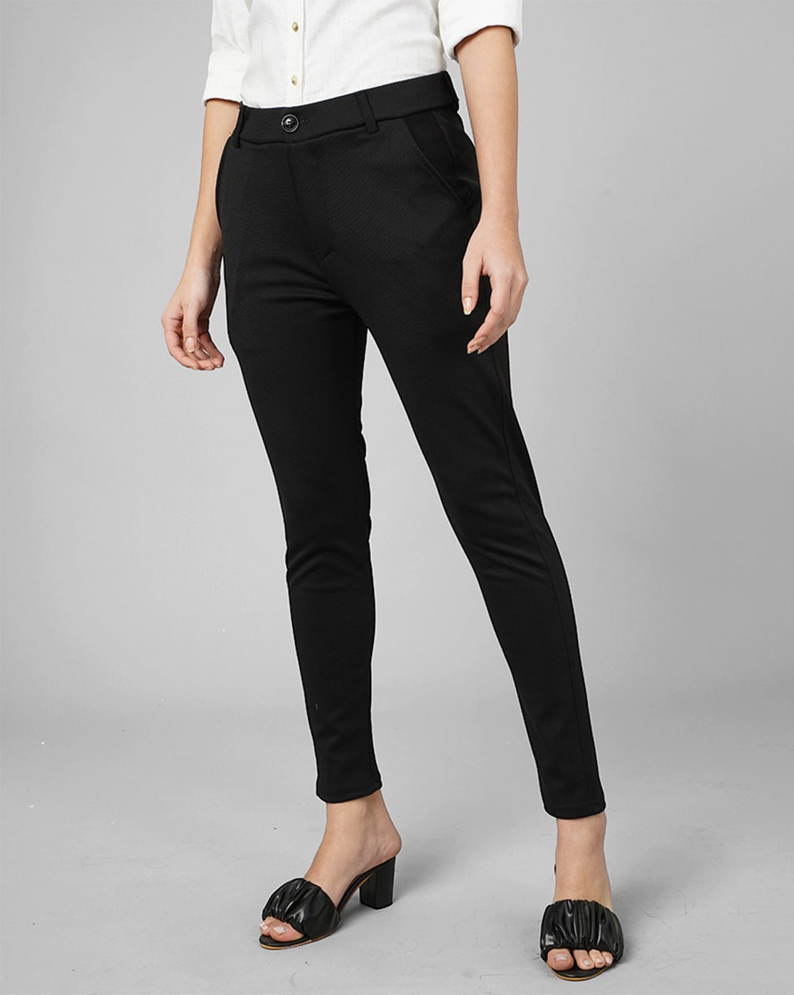 Buy Black Trousers & Pants for Women by FITHUB Online