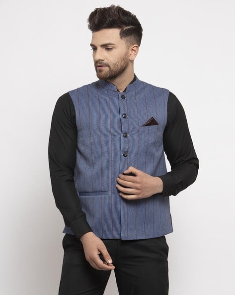 NEUDIS Nehru Jacket with Pocket Square