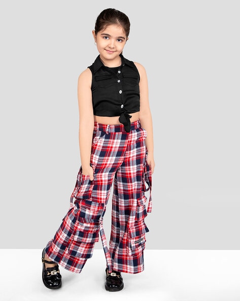 Buy online Mid Rise Checked Flat Front Trousers Trouser from bottom wear  for Women by Lingra for ₹669 at 39% off | 2024 Limeroad.com