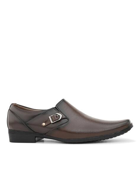 SIR CORBETT Men Checked Slip-On Shoes with Buckle Closure