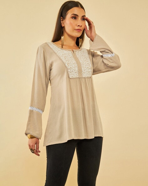 Soch Women Embroidered Straight Tunic