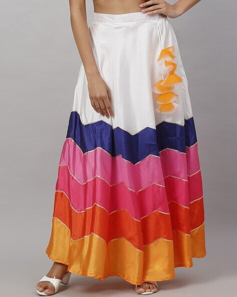 Multi colour long skirt best sale