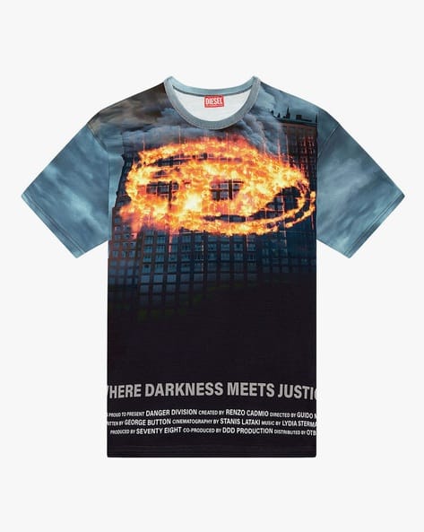 Buy DIESEL T-Boxt-P2 T-Shirt | Blue Color Men | AJIO LUXE