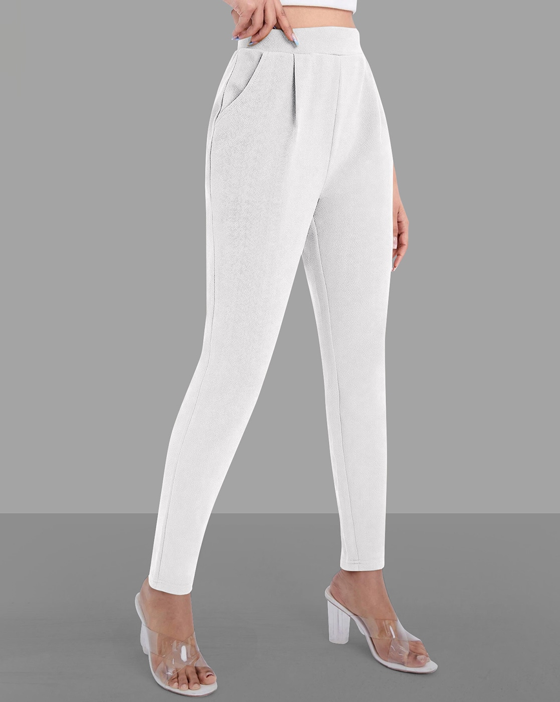 Buy White Trousers & Pants for Women by Silverfly Online