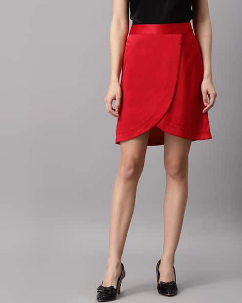 Wrap Skirt with Curved Hemline