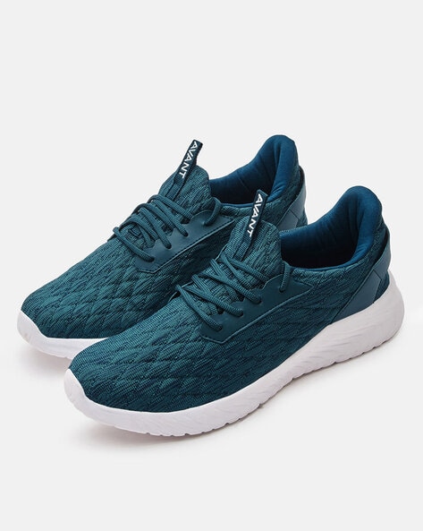 Men Textured Lace Up Running Shoes