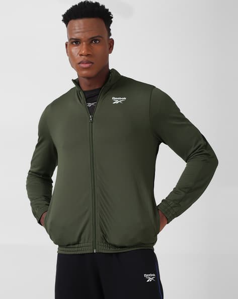 Reebok Men Relaxed Fit Track Jacket with Logo Print