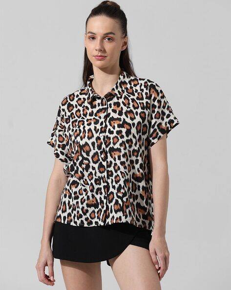 Buy Vero Moda Leopard Print Button-Down Shirt Online | Ajio.com
