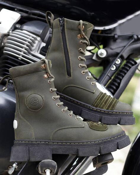 Olive green cheap combat boots