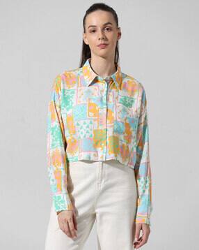 ONLY Women Regular Fit Utility Shirt with Cuffed Sleeves