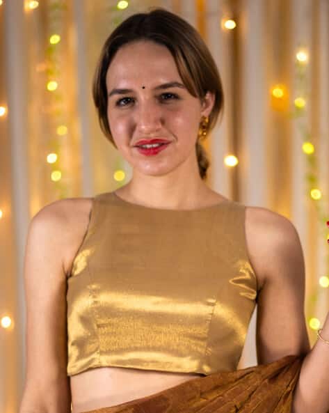 Buy Gold Blouses for Women by I Love Sarees Online