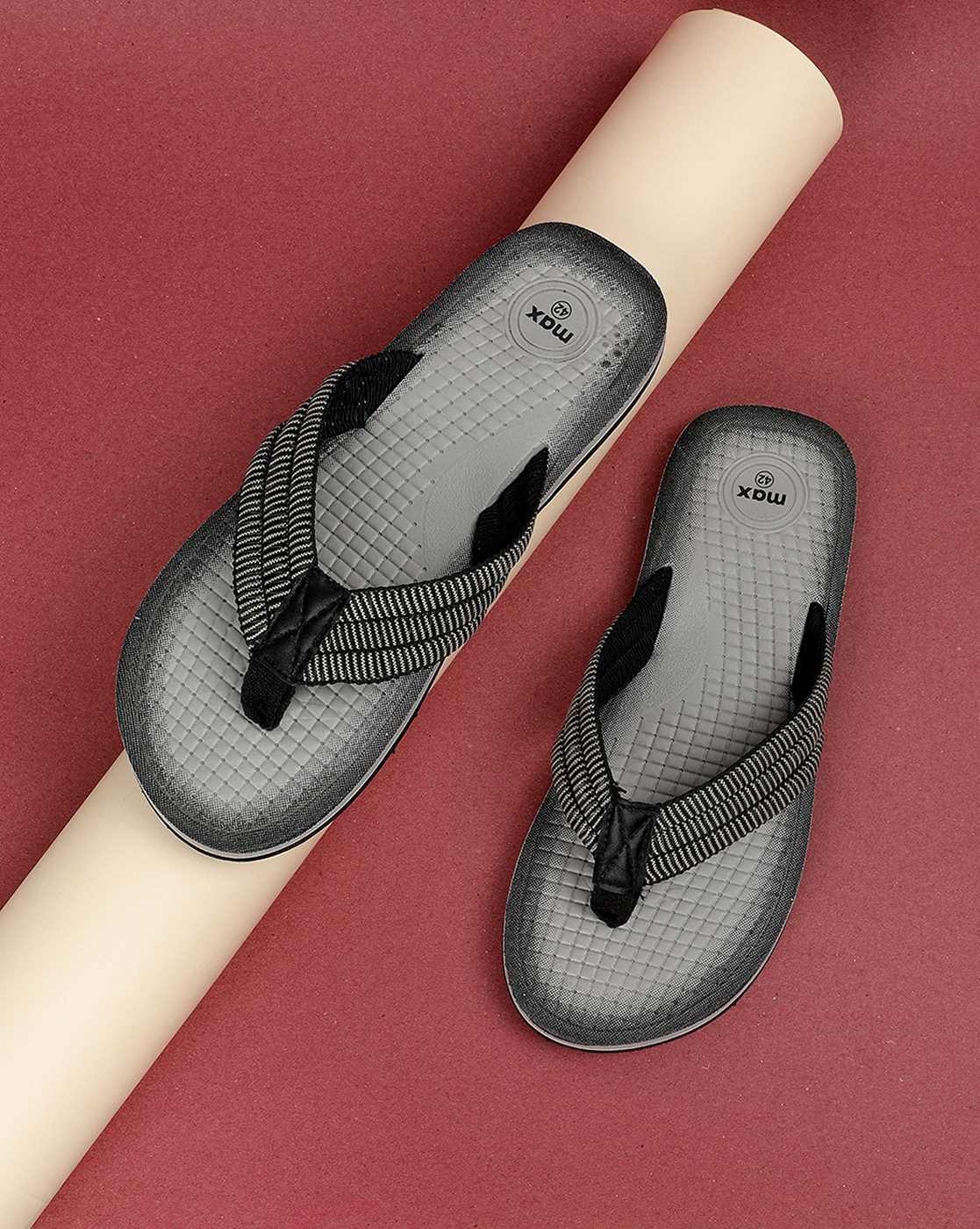 Buy Black Flip Flop Slippers for Men by MAX Online - Main Image