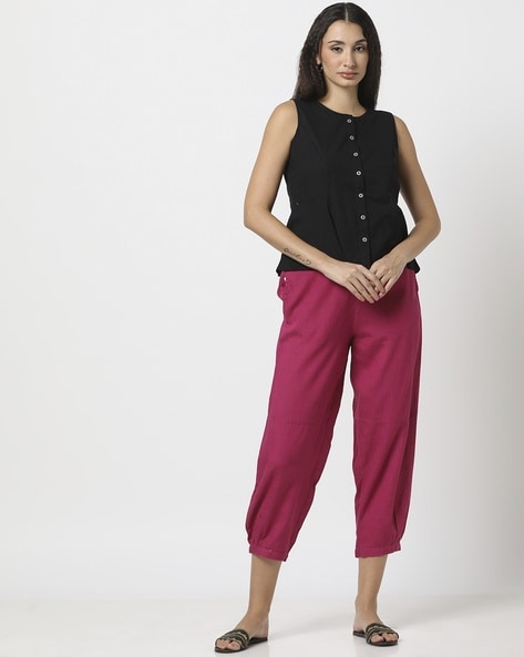 Women Regular Fit Flat-Front Pants Price in India