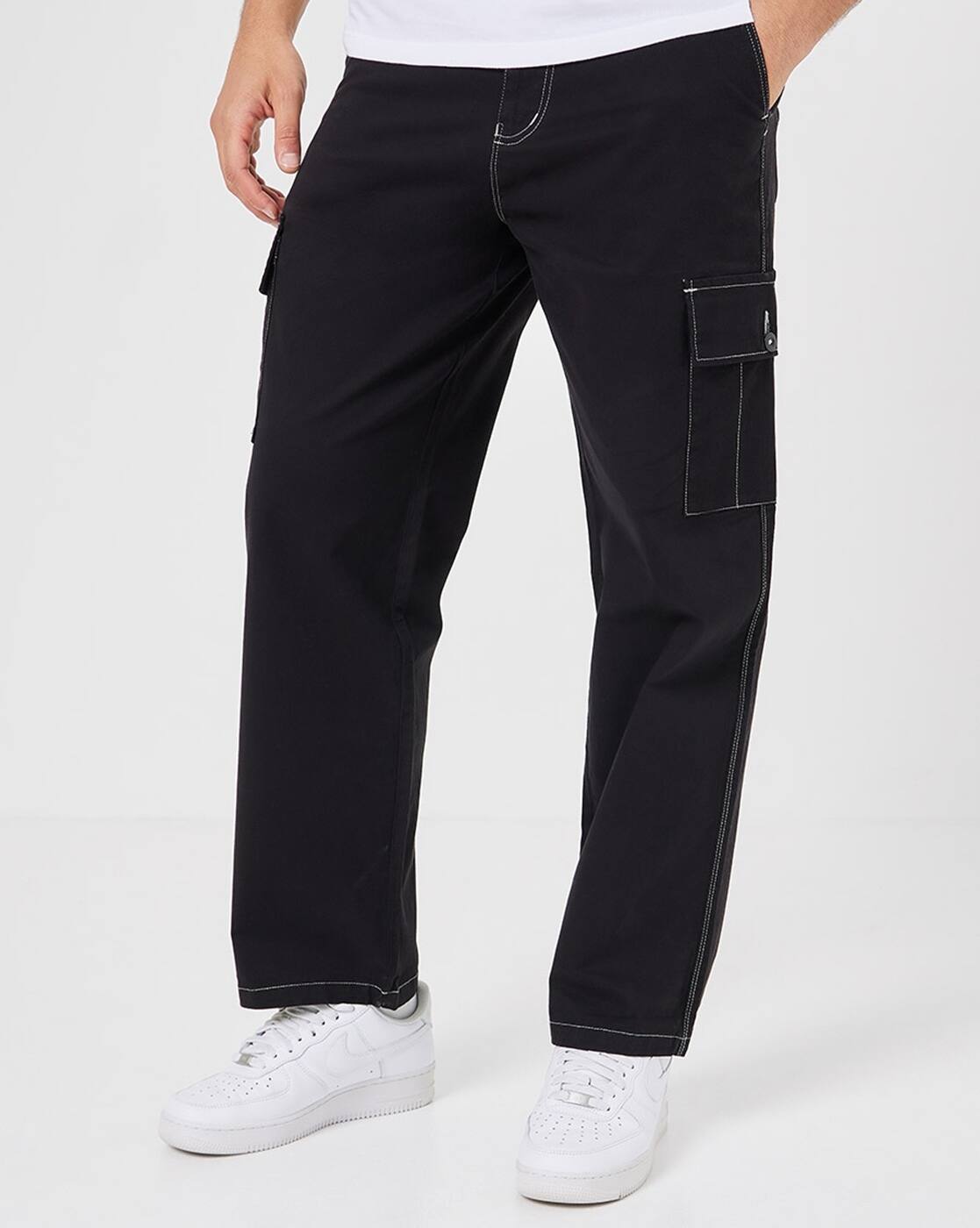 Buy Black Trousers Pants for Men by Styli Online