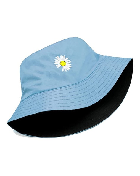 Boys Bucket Hat with Floral Embroidery
