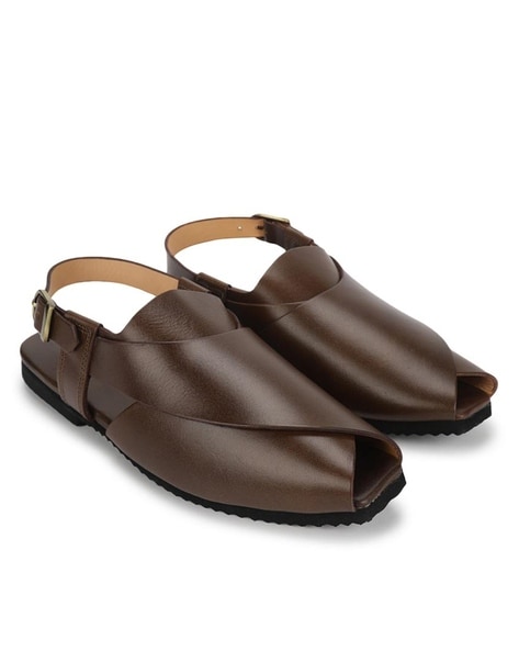 Buy Leather Kohlapuri Chappal for Men Online at Fabindia | 10694353