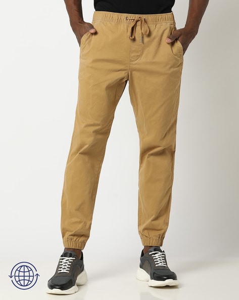 Tan khaki joggers sale