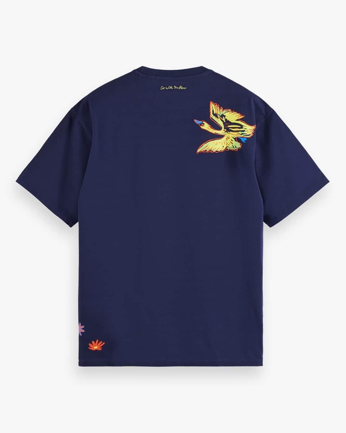 Buy SCOTCH & SODA Placed Swan Artwork T-Shirt Online | Ajio.com