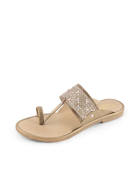 T-Strap with Stones Flats – Koblerr