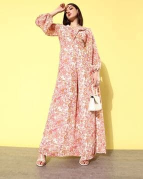 quiero Women Floral Print Jumpsuit with Insert Pockets-picture-21