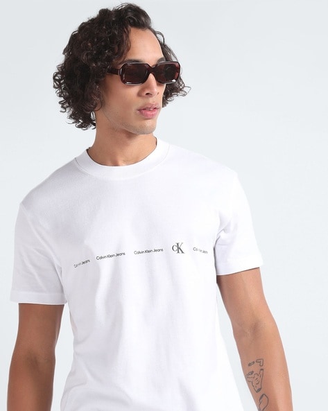 Ck white t shirt mens hotsell