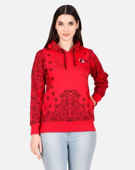 Red paisley store hoodie