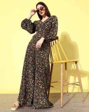 quiero Women Floral Print Jumpsuit with Insert Pockets-picture-17