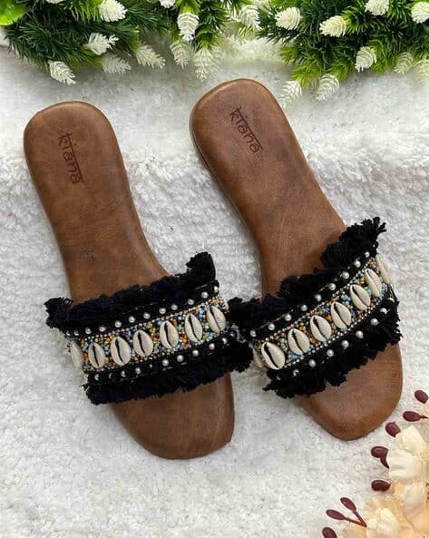 Embellished Slip-On Sandals
