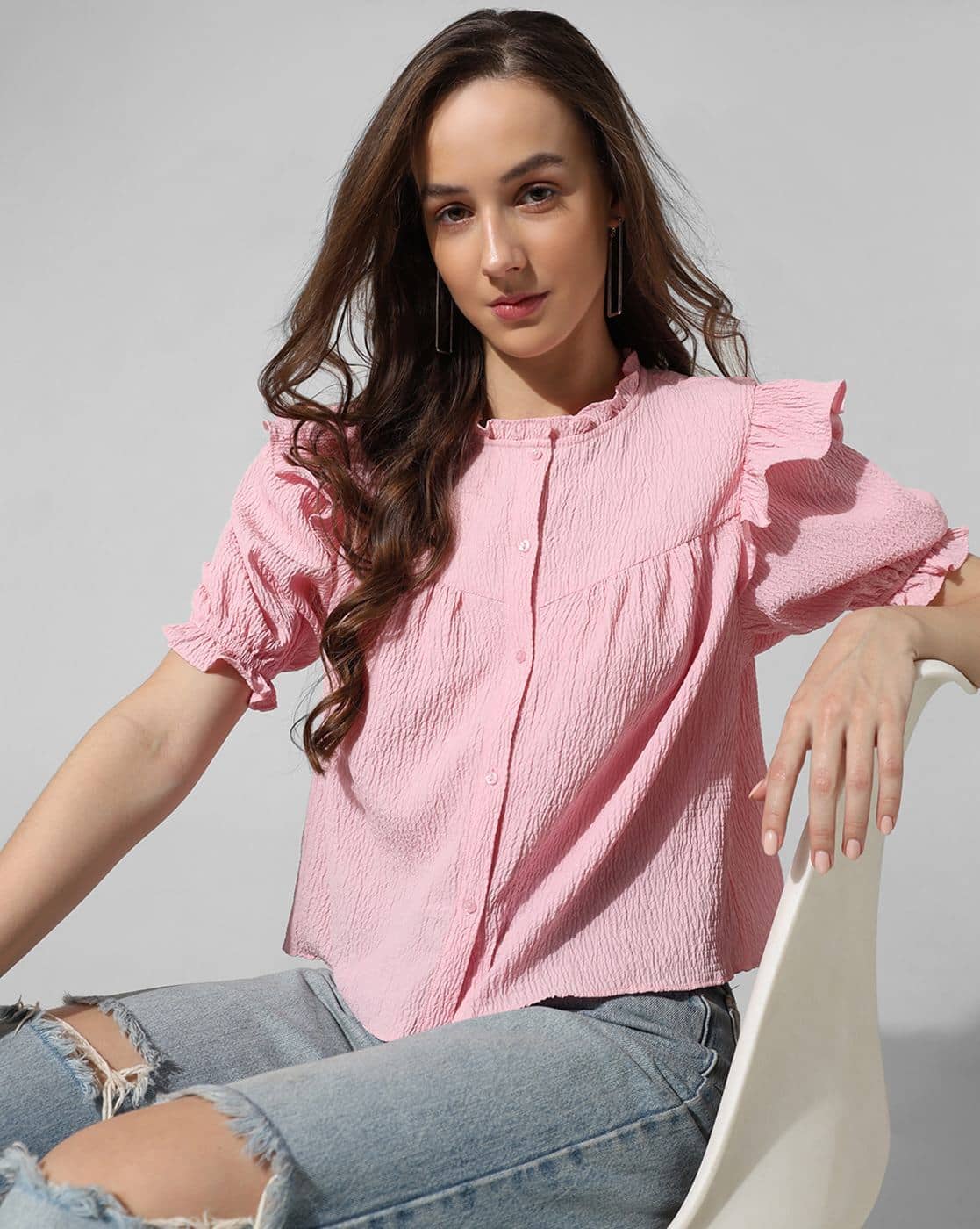 Buy Pink Tops for Women by ONLY Online | Ajio.com