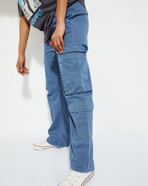Men's Cuffed Hem Cargo Trousers for Casual Wear