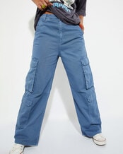 Women Loose Fit Cargo Pants with Flap Pockets