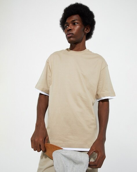 Buy BEIGE Tshirts for Men by MAX Online