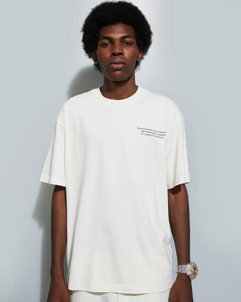 Men Graphic Print Oversized Crew-Neck T-Shirt
