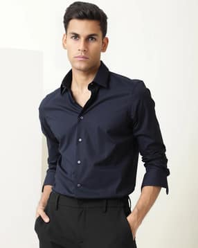 mischief monkey Men Spread-Collar Tailored Fit Shirt-picture-53