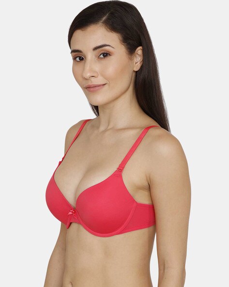 Buy Zivame All That Lace Push Up Wired Low Coverage Bra-Beige at Rs.995  online