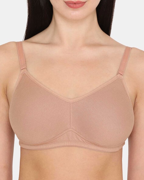 Buy Zivame Essentials Double Layered Non Wired Full Coverage T-Shirt Bra -  Black at Rs.559 online