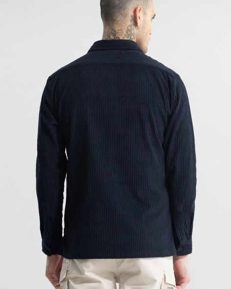 Cozy Ribbed Button-Cuff Shirt