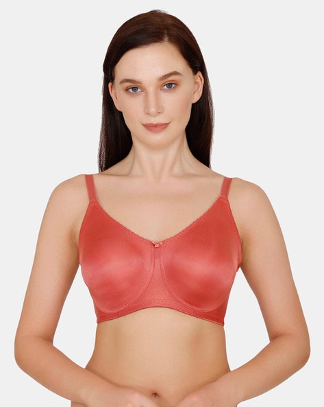 Buy Zivame True Curv Double Layered Non Wired Full Coverage Minimiser Bra -  Red online