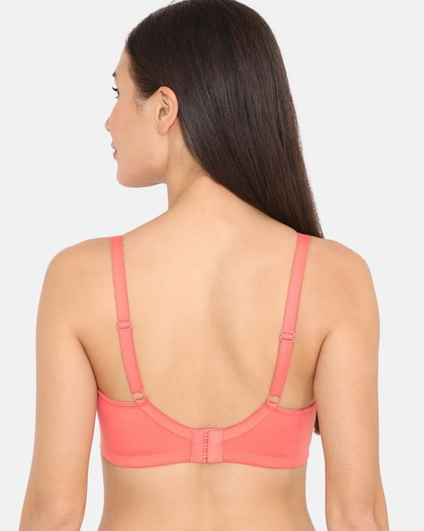 Zivame Pink Solid Basics Padded Wired 3/4th Coverage Multiway Bra