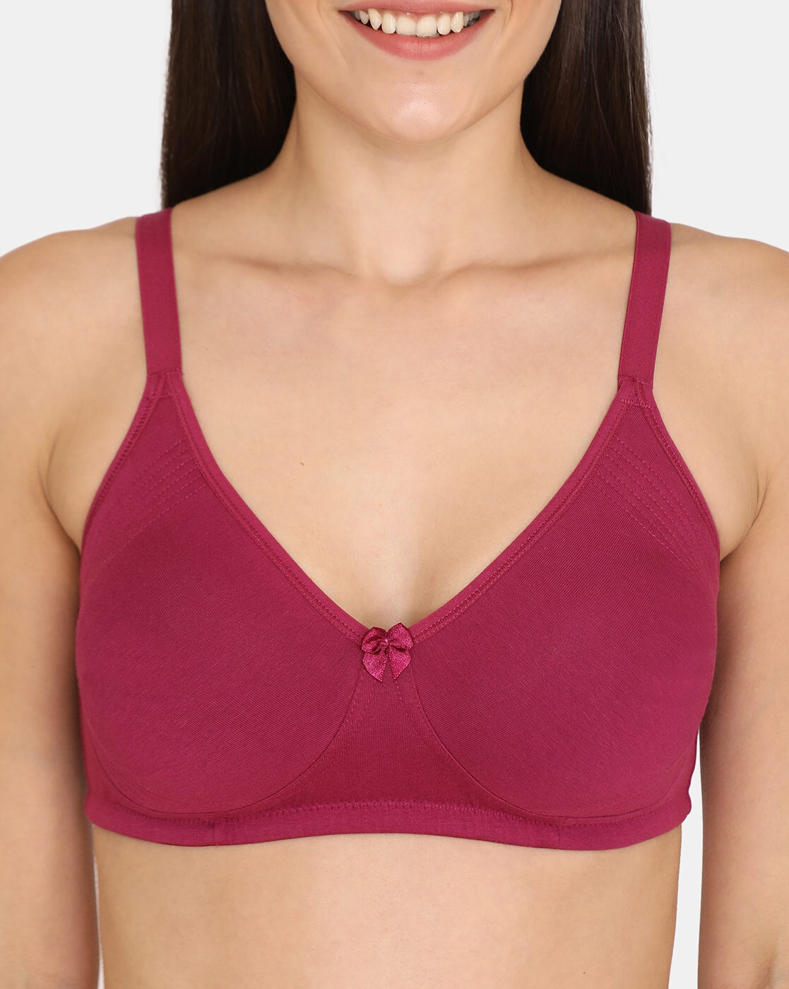 Cotton Non-padded Bra In Maroon, Bras :: 4 Bras For 499 Online Lingerie  Shopping: Clovia