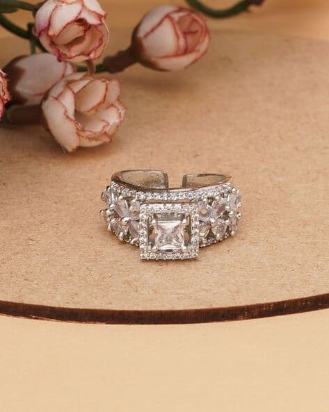 Women Stone-Studded Cocktail Ring