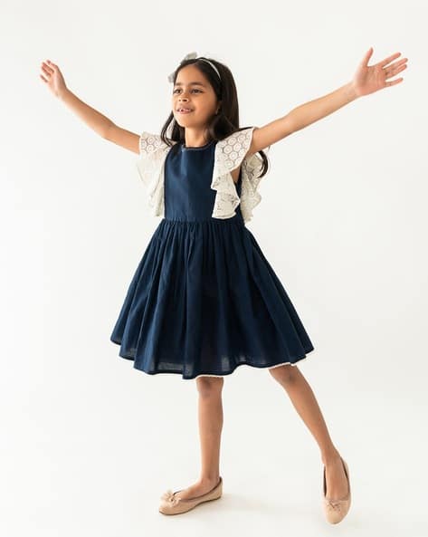 Buy Navy Blue Dresses & Frocks for Girls by A Little Fable Buy Navy Blue Dresses & Frocks for Girls by A Little Fable