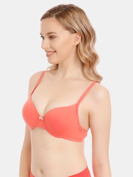 Buy Zivame True Curv Beautiful Basics Double Layered Non Wired Full  Coverage Super Support Bra - Rose Red at Rs.1117 online
