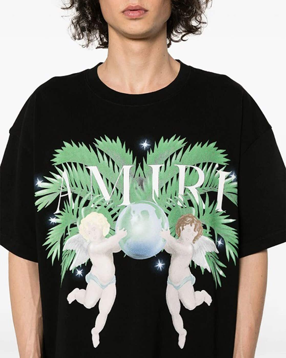 AMIRI Airbrush Cherub Tシャツ 天使モチーフ コットン AMIRI Airbrush Cherub Tシャツ 天使モチーフ コットン